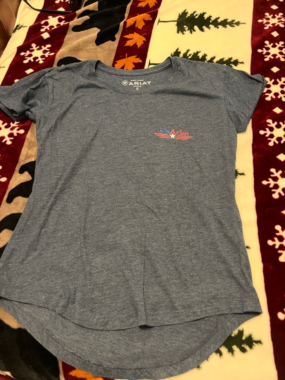 Ariat Heather Navy Short Sleeve Tee with Subtle Star Logo